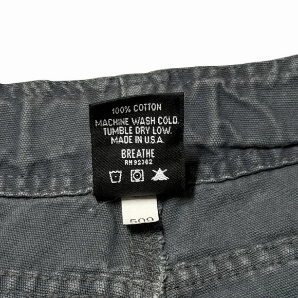 Vintage Prana Pants Mens Small Belted Climbing Gray Canvas USA Made Gorpcore - Picture 5 of 9